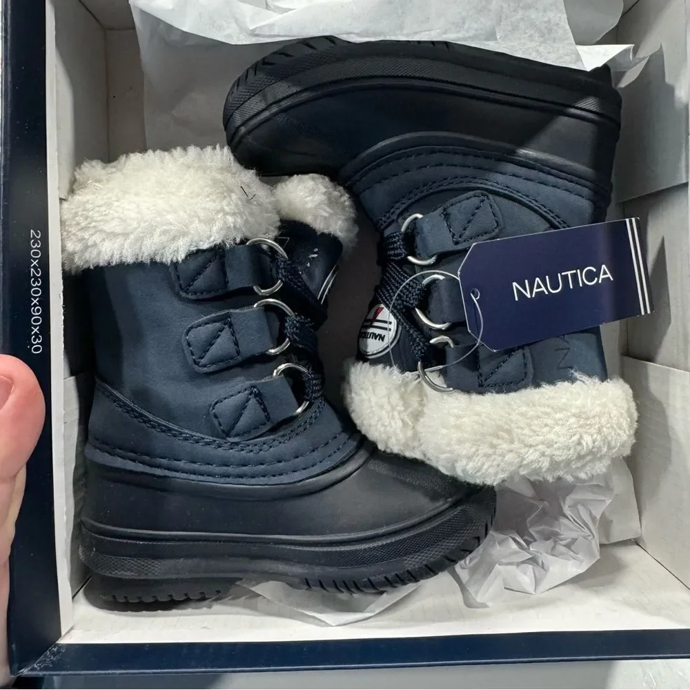 Nautica Kids Baby Boys Duck Boots Kids Waterproof Rain Snow Size 5 NEW # box 885